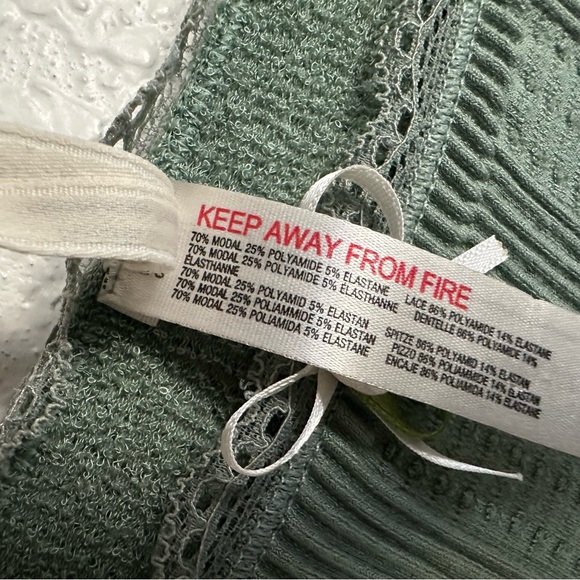 Anthropologie Womens Pointelle Flared High Rise Lounge Pants Sz Sm/Med Green - Picture 8 of 10